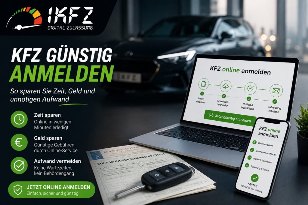 KFZ günstig anmelden: So sparen Sie Zeit, Geld und unnötigen Aufwand