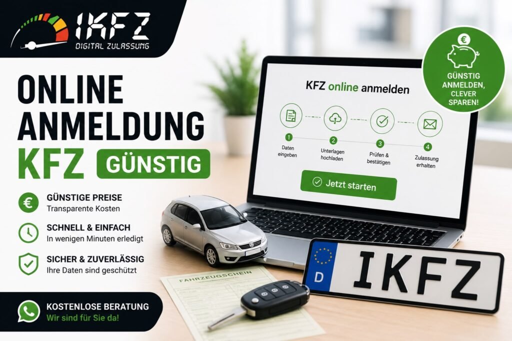 Online Anmeldung KFZ günstig – So melden Sie Ihr Auto einfach und kostengünstig an