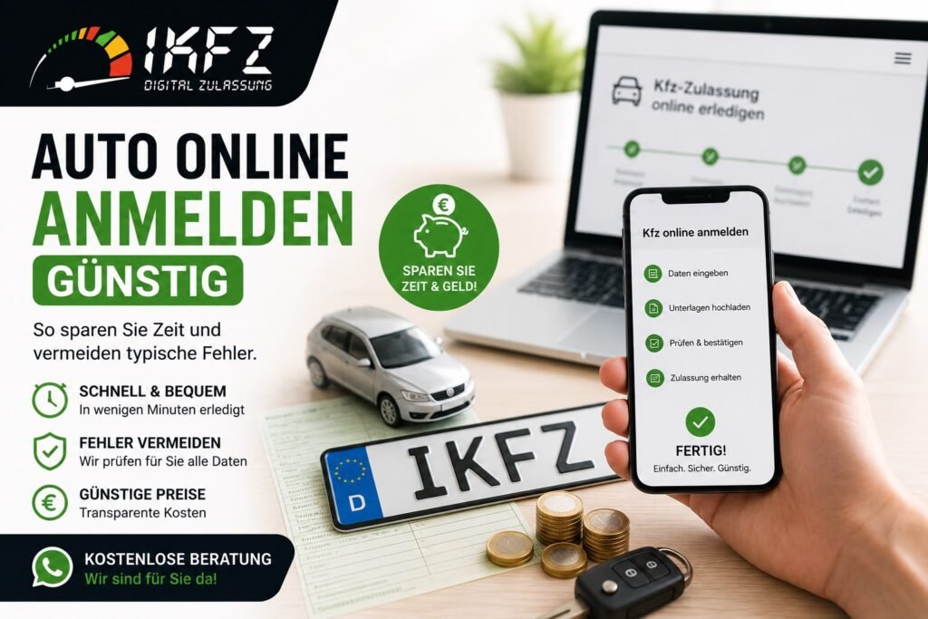 Online Anmeldung günstig: Fahrzeug bequem online anmelden