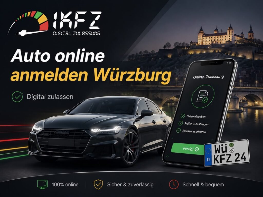Auto online anmelden in Würzburg: So funktioniert die digitale Kfz-Zulassung