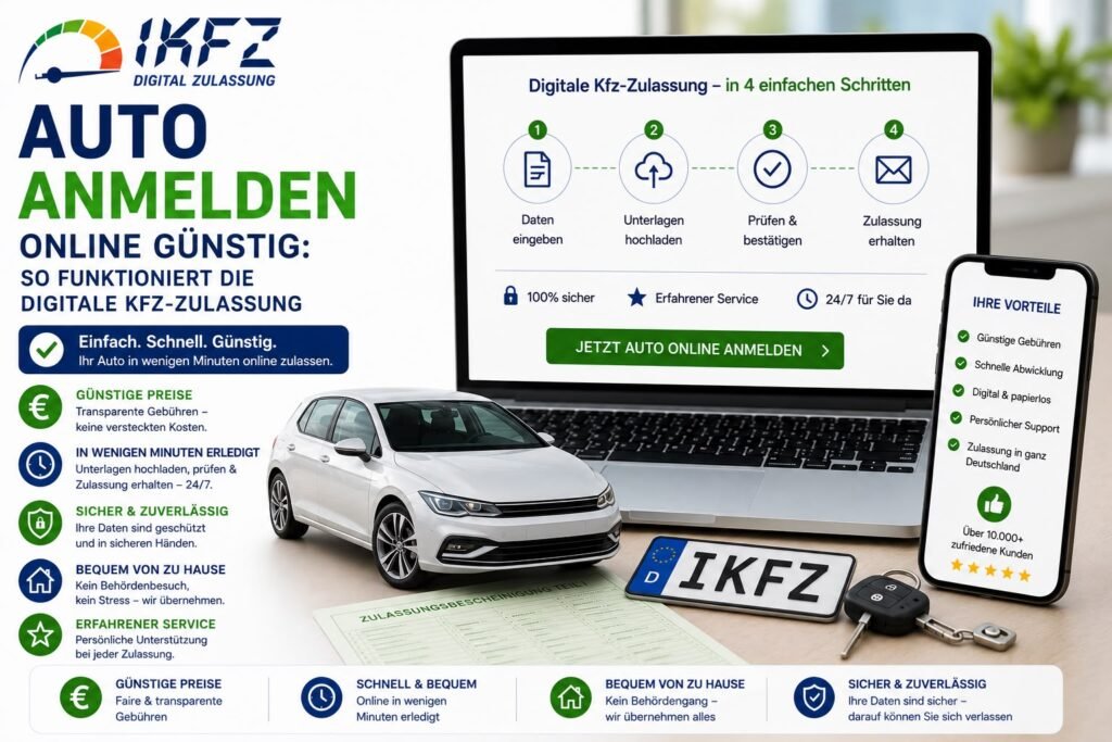 Auto anmelden online günstig: So funktioniert die digitale Kfz-Zulassung
