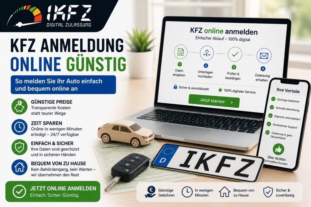 KFZ Anmeldung online günstig: So melden Sie Ihr Auto einfach und bequem online an