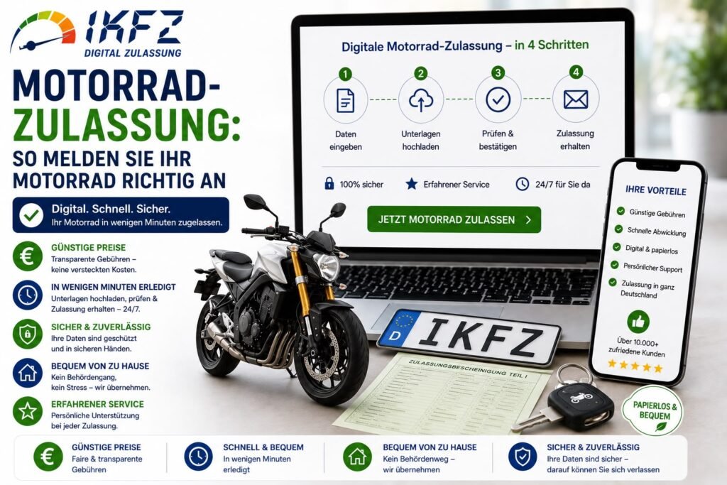 Motorrad zulassen: So funktioniert die Zulassung einfach und digital