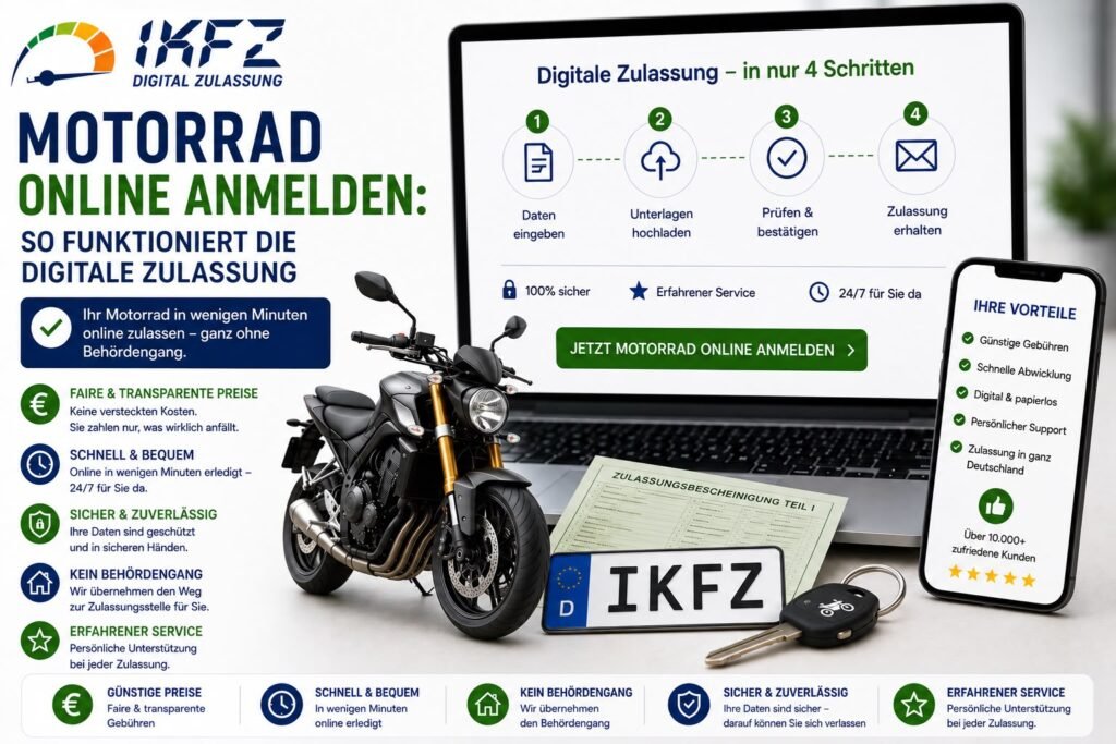 Motorrad online anmelden: So funktioniert die digitale Zulassung