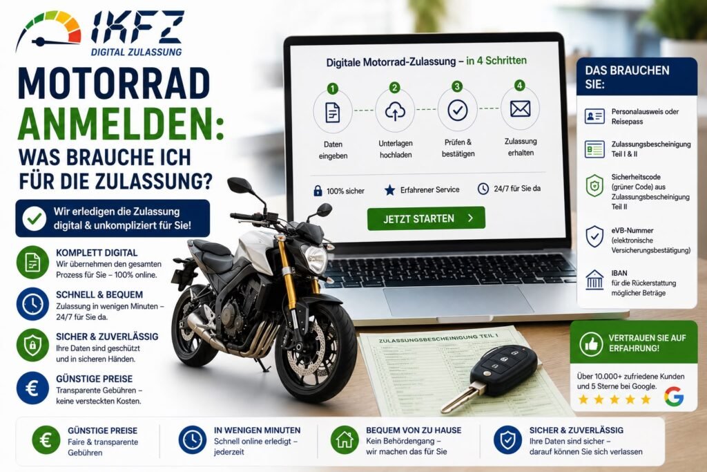 Motorrad anmelden: Was brauche ich für die Zulassung?