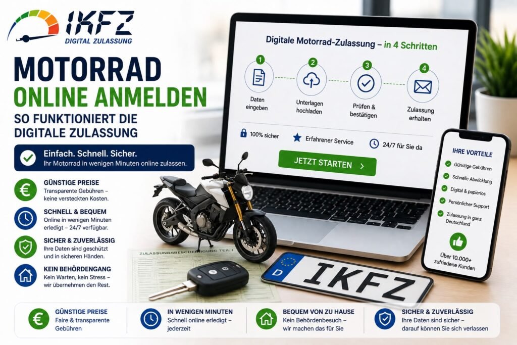 Motorrad online anmelden: So funktioniert die digitale Zulassung