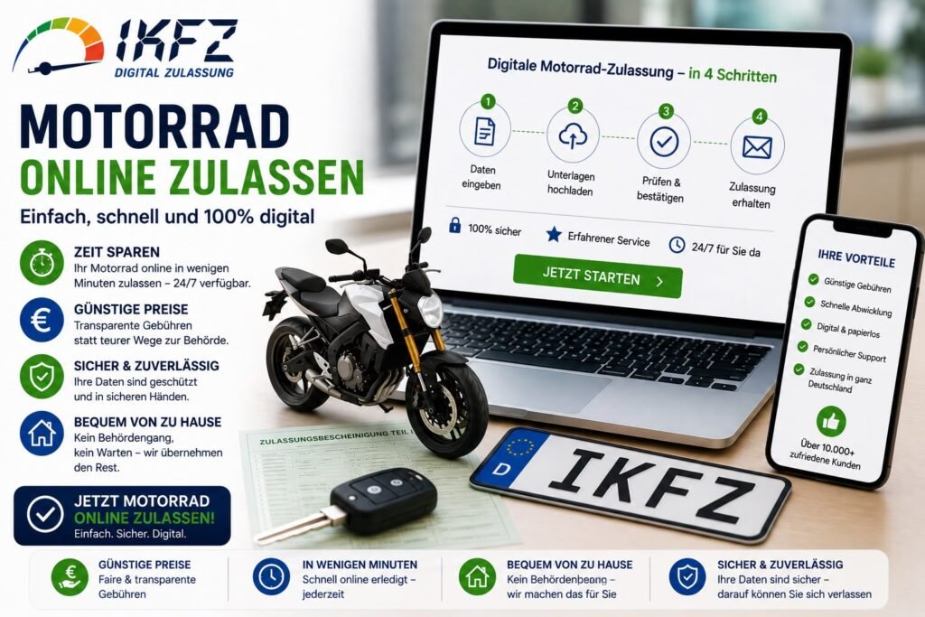 Motorrad online zulassen: So melden Sie Ihr Motorrad bequem digital an