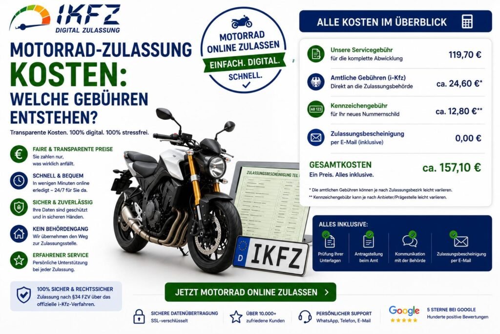 Motorrad-Zulassung Kosten: Welche Gebühren entstehen?