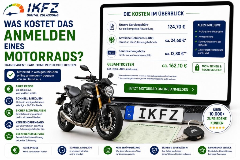 Was kostet das Anmelden eines Motorrads?